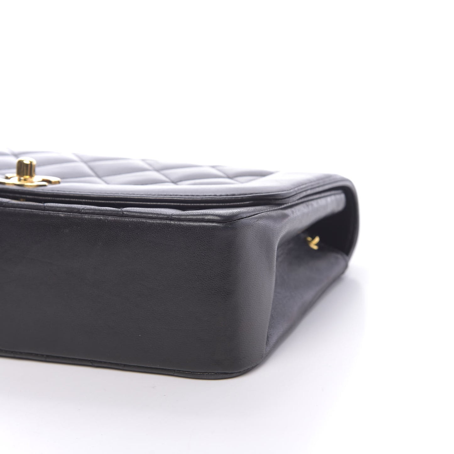 Lambskin Quilted Small Single Flap Black