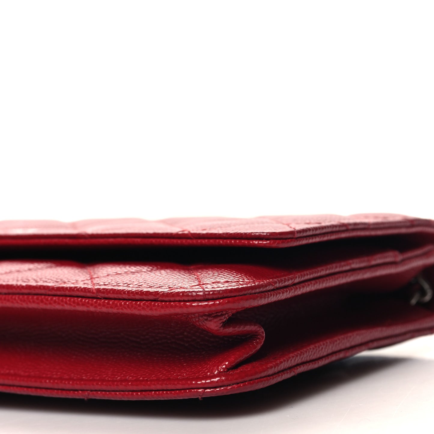 Caviar Quilted Wallet on Chain WOC Red