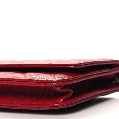 Chanel Caviar Quilted Wallet on Chain WOC Red 11 of 14