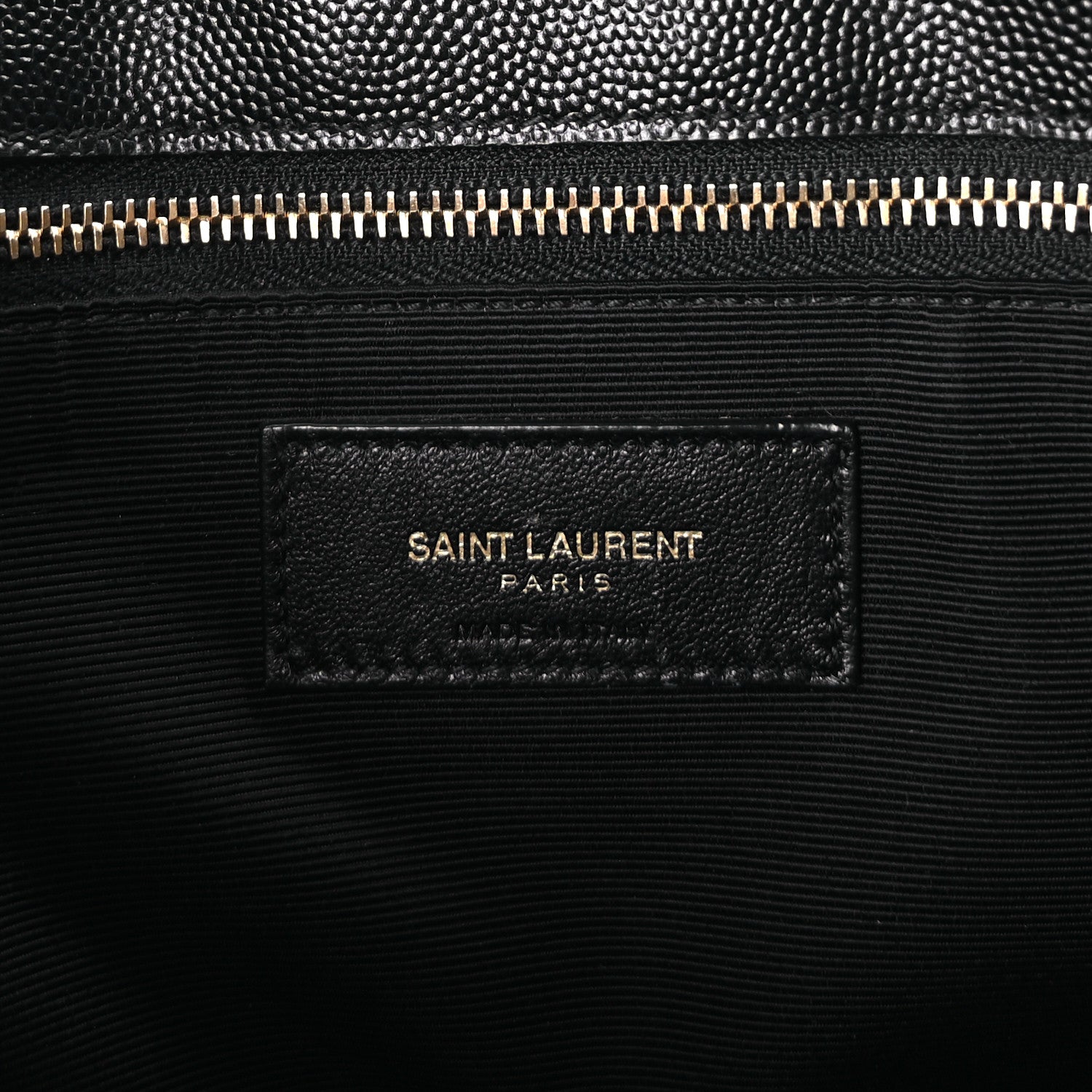 Saint Laurent Grain De Poudre Matelasse Chevron Monogram Shopping Bag Black 5 of 8
