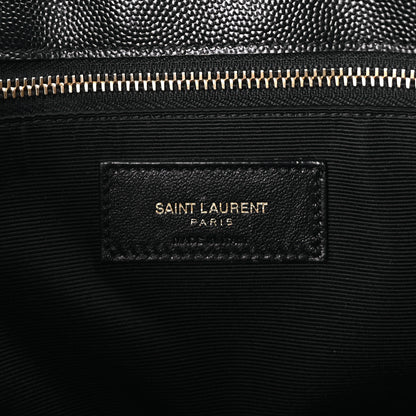 Saint Laurent Grain De Poudre Matelasse Chevron Monogram Shopping Bag Black 5 of 8