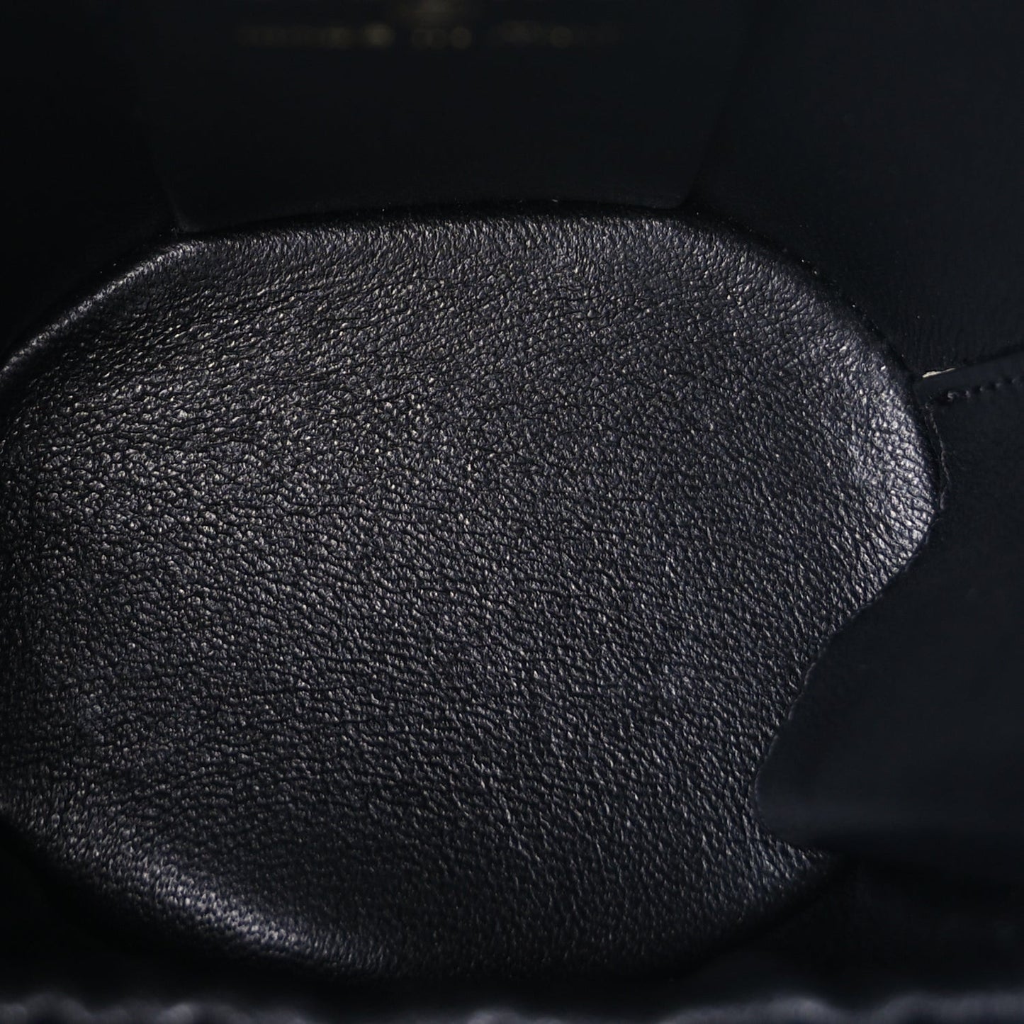 Lambskin Quilted Afternoon Tea Top Handle Vanity Case With Chain  Black