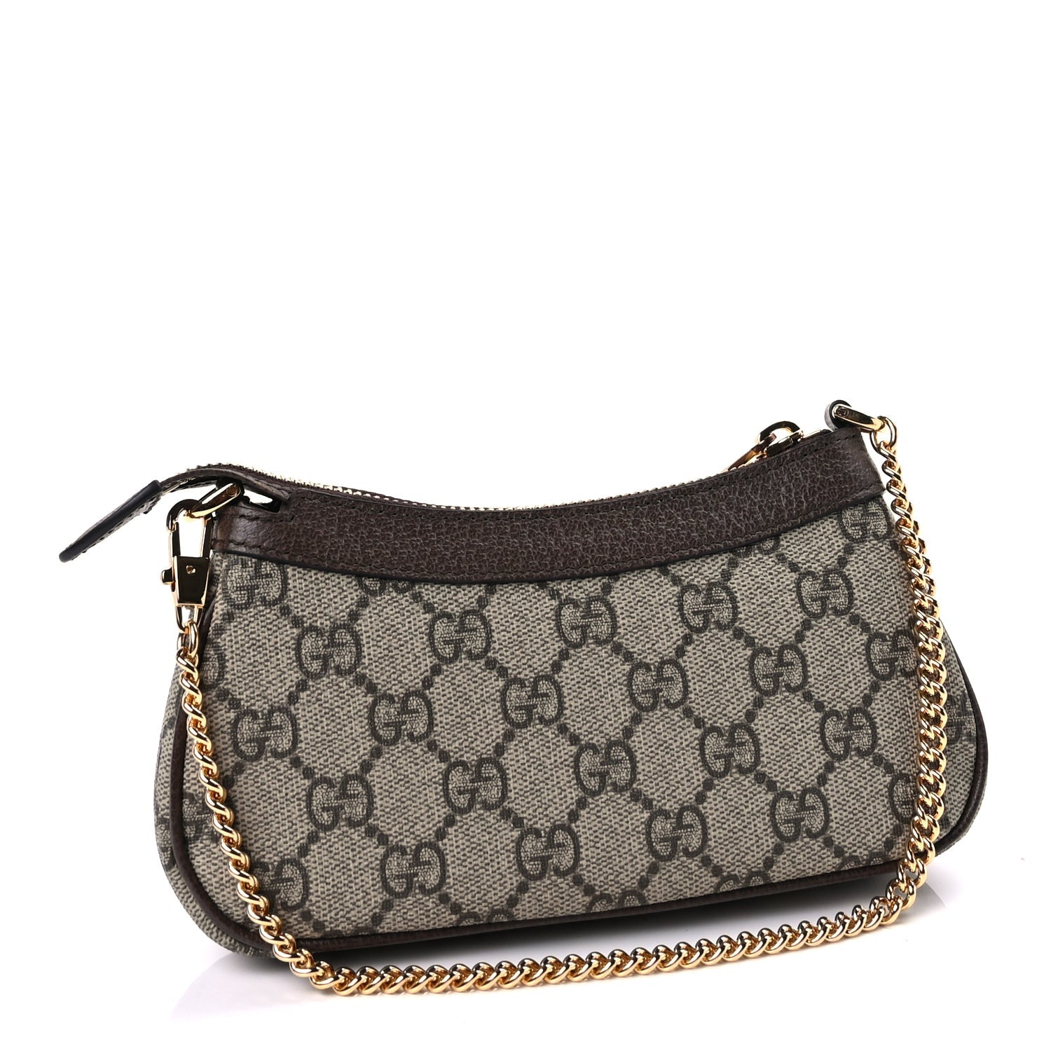 Gucci GG Supreme Monogram Textured Dollar Calfskin Mini Ophidia Chain Bag Beige Ebony 2 of 7