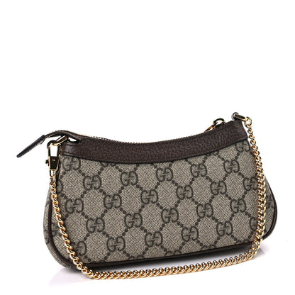 Gucci GG Supreme Monogram Textured Dollar Calfskin Mini Ophidia Chain Bag Beige Ebony 2 of 7