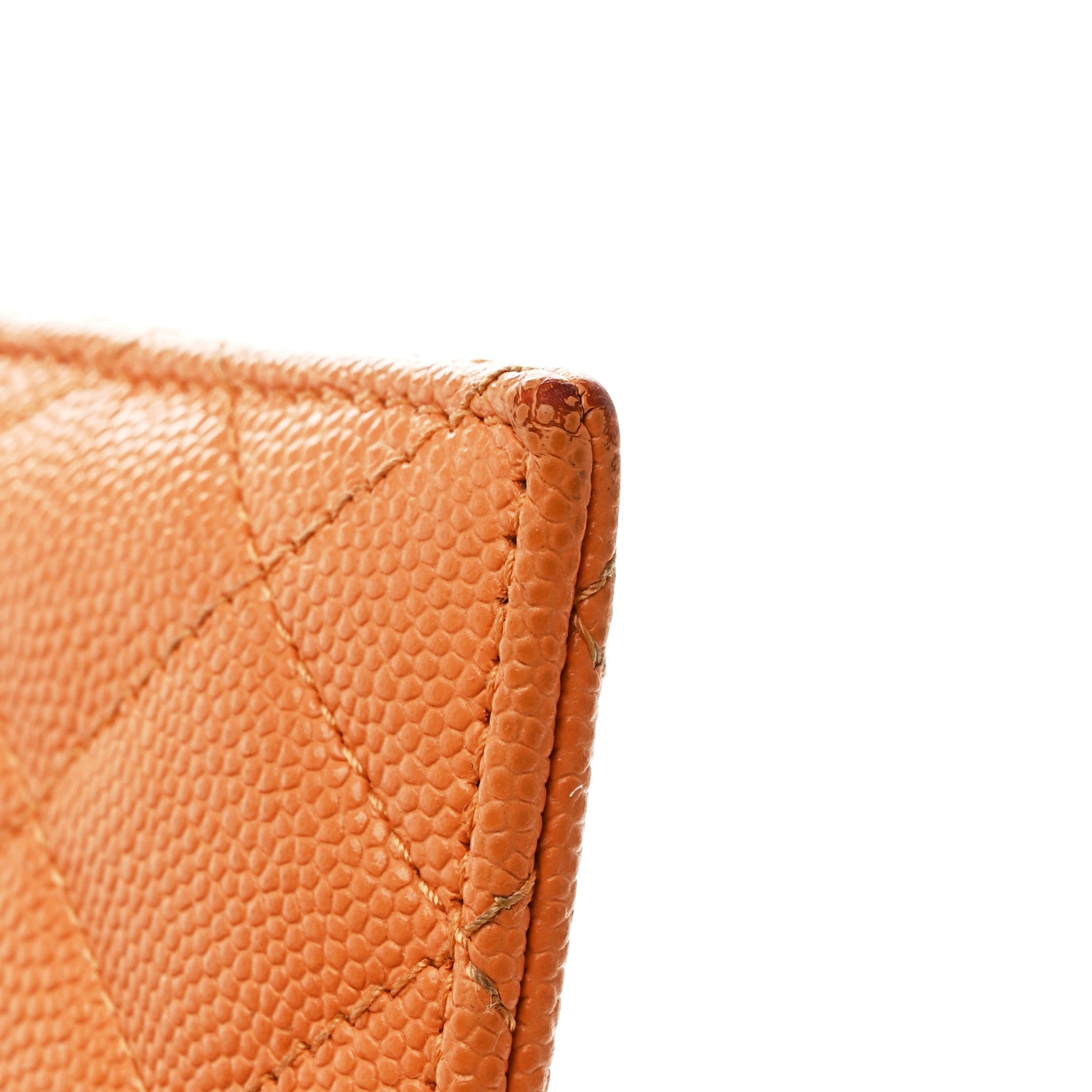 Chanel Caviar Flashy CC Zip Card Holder Orange Pink 9 of 12