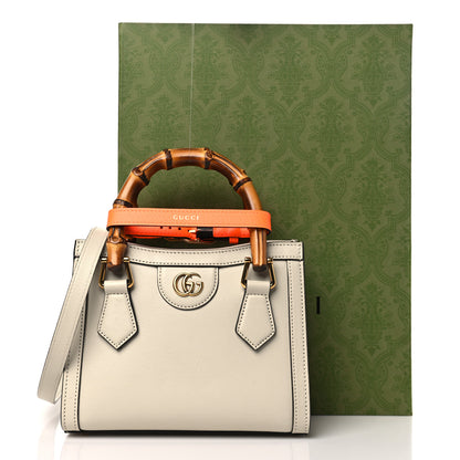 Gucci Wonka Grain Calfskin Mini Diana Tote Bag Mystic White Orange Fluo 11 of 11