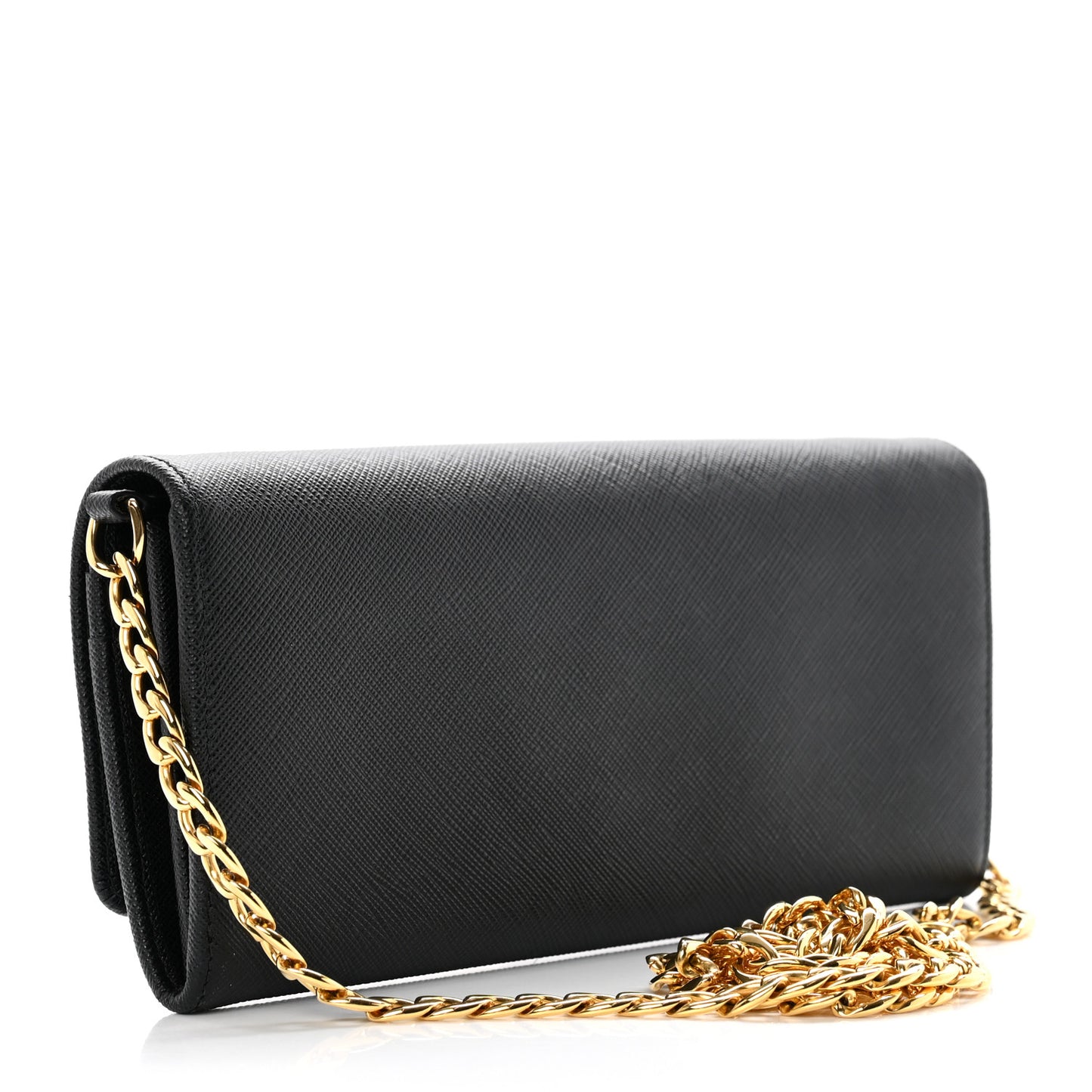 Saffiano Wallet on Chain Black