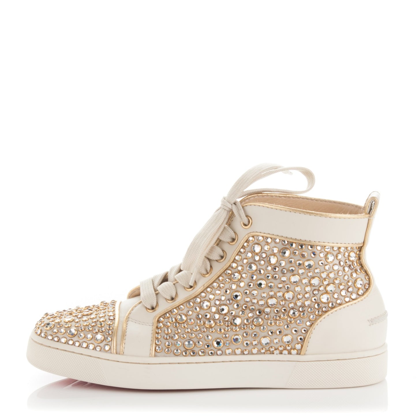 Strass Louis Flat Sneakers 38 Off White Gold