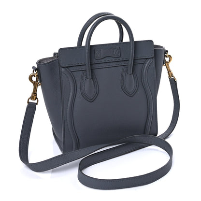 Celine Drummed Calfskin Nano Luggage Kohl 2 of 9