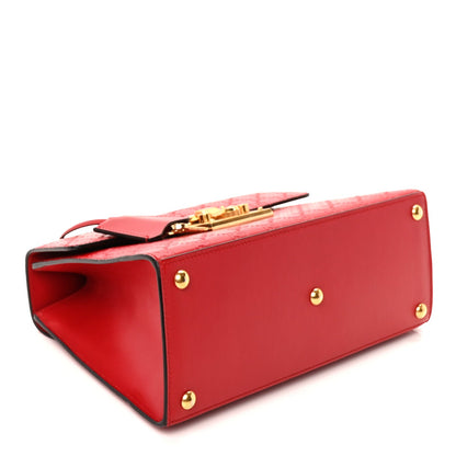 Gucci ssima Signature Small Padlock Top Handle Bag Hibiscus Red 3 of 8