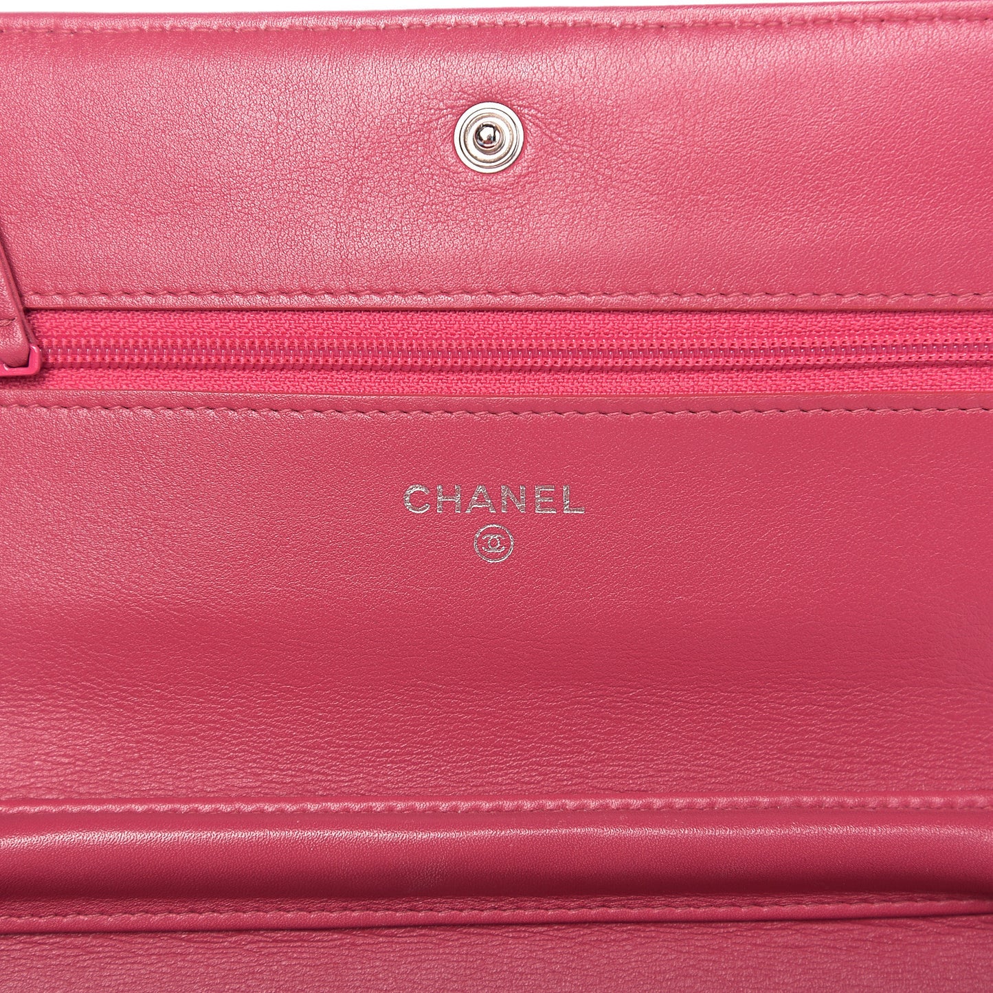 Patent Camellia Embossed Wallet on Chain WOC Rose