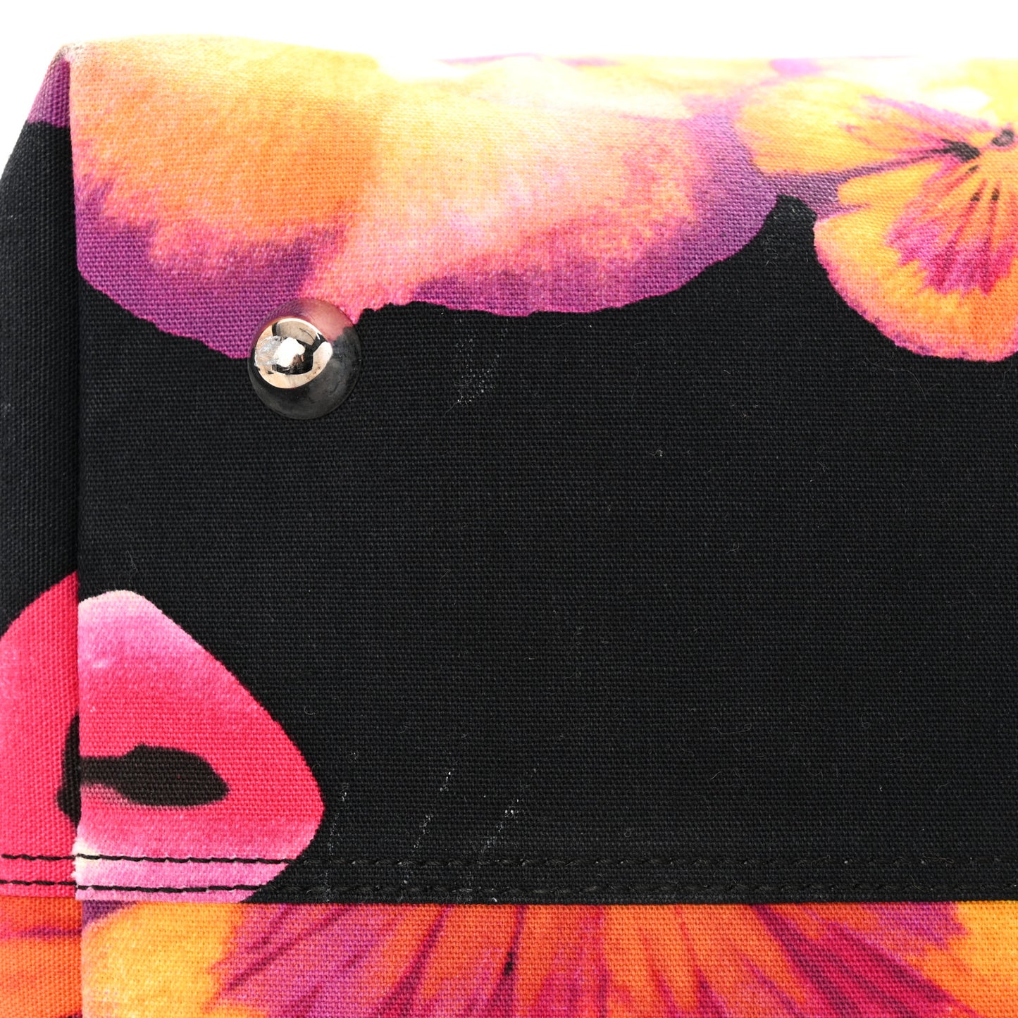 Patent Crystal Embellished Canvas Lips Print Tote Black Multicolor