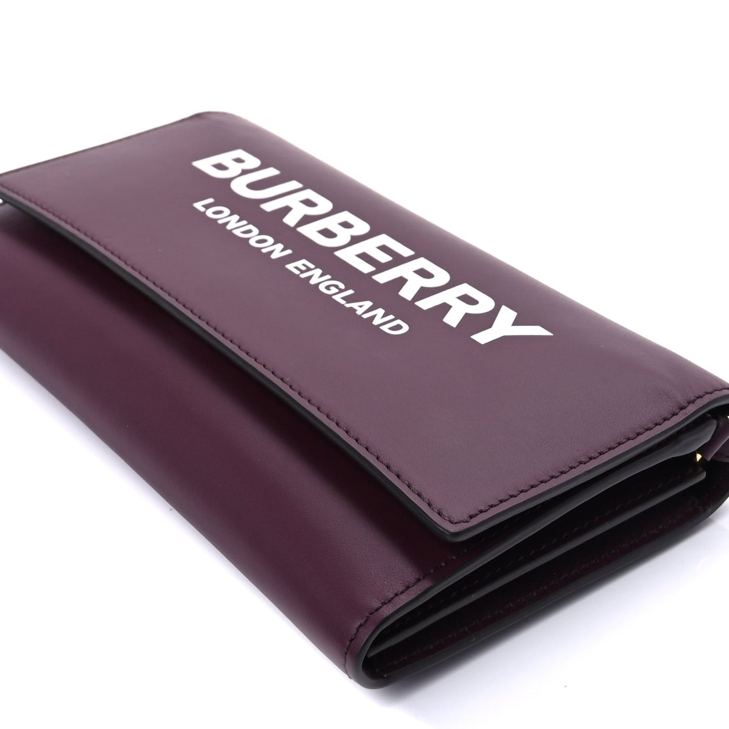 Calfskin Logo Hazelmere Wallet With Detachable Strap  Mahogany Red