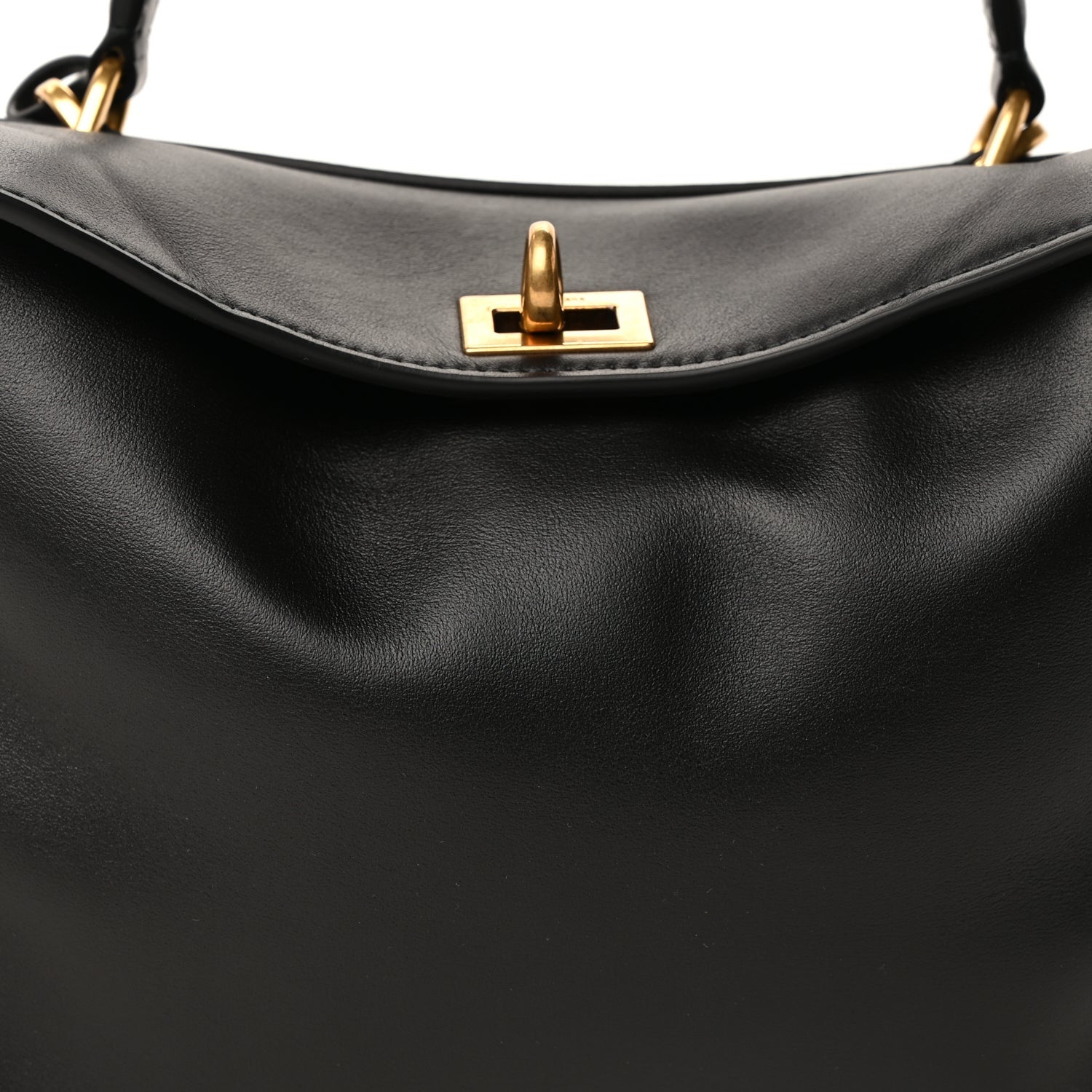 Balenciaga Natural Smooth Calfskin Small Rodeo Top Handle Handbag Black 6 of 8