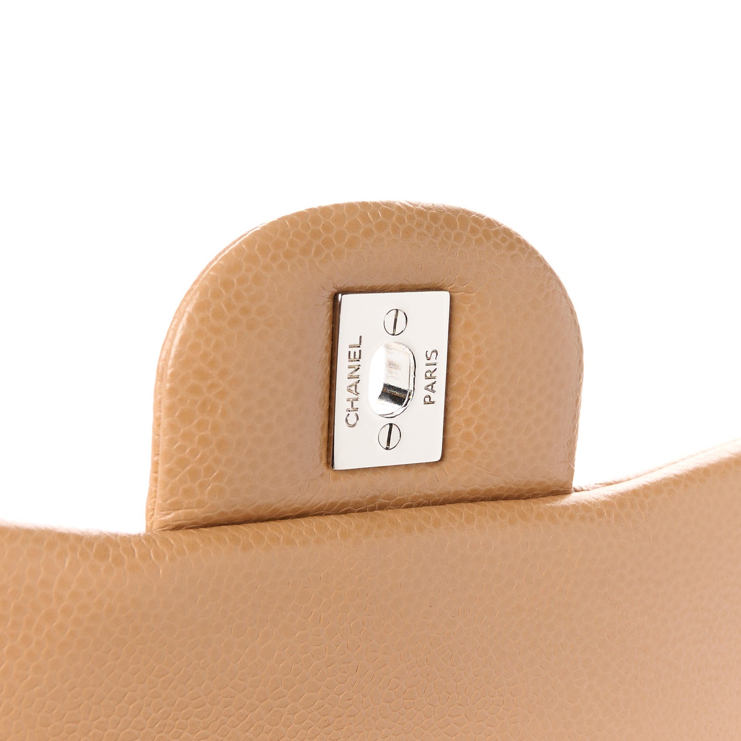 Caviar Quilted Maxi Double Flap Dark Beige