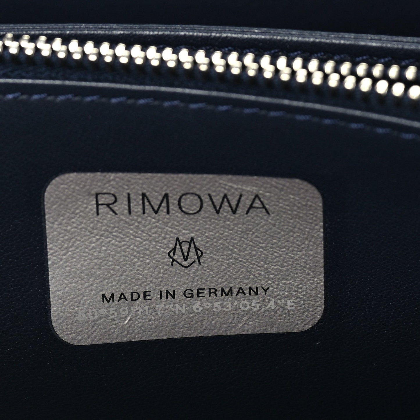 X RIMOWA Aluminum Personal Clutch On Strap  Bleu