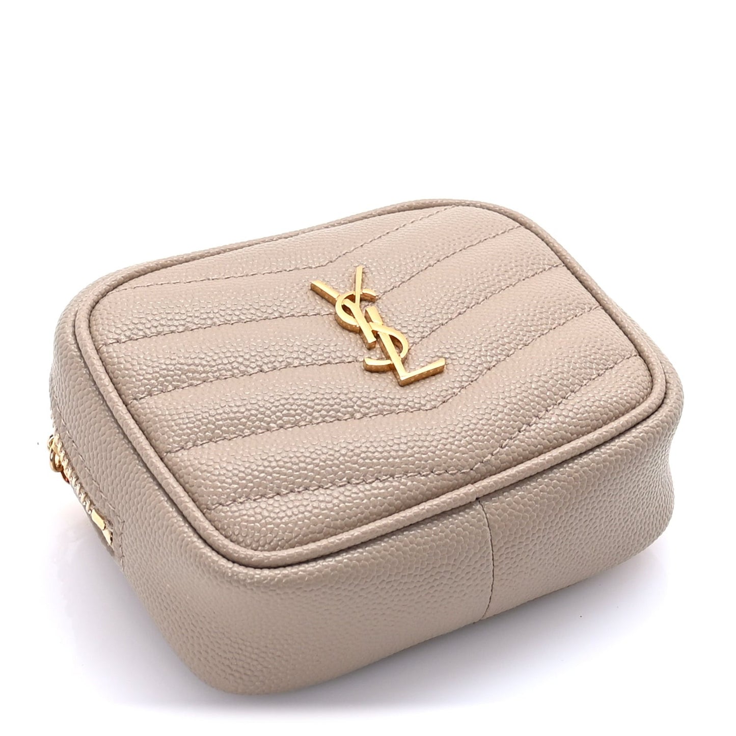 Grain De Poudre Matelasse Monogram Baby Lou Camera Bag  Dark Beige