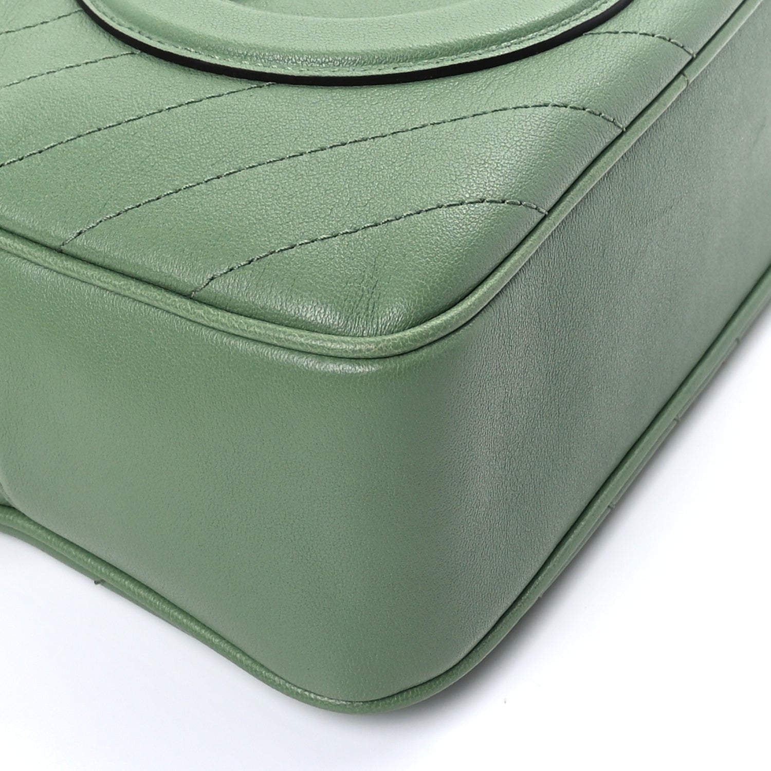 Gucci Sakai Be Green Calfskin Diagonal Stitched Small Blondie Shoulder Bag Green Soil Grass 7 of 8