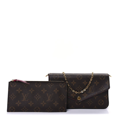 Louis Vuitton Monogram Pochette Felicie Chain Wallet Fuchsia 2 of 10