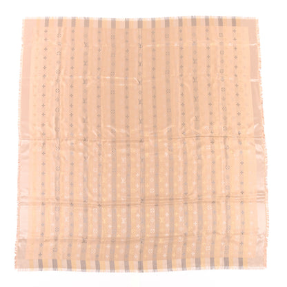 Louis Vuitton Silk Lurex Wool So Shine Monogram Shawl Beige 1 of 5