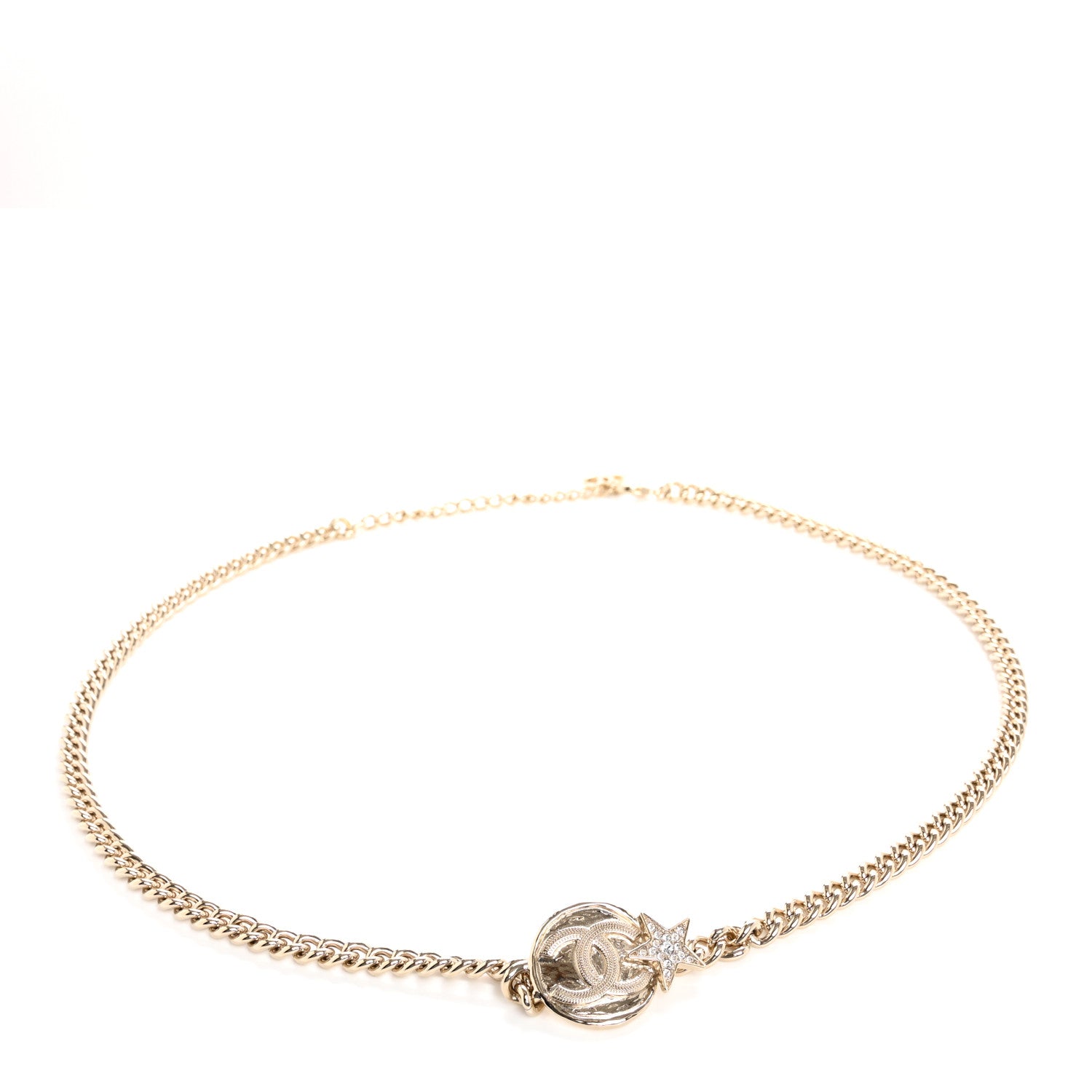 Chanel Metal Chain Crystal CC Star Belt Gold 1 of 3