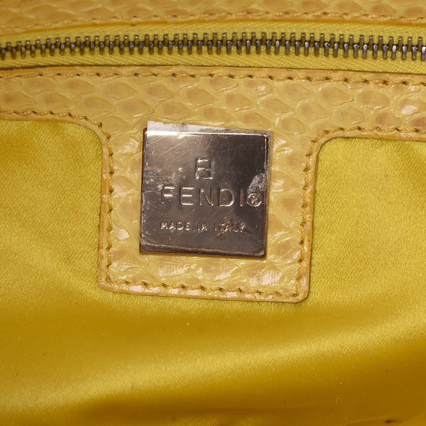 Denim Python Baguette White Yellow