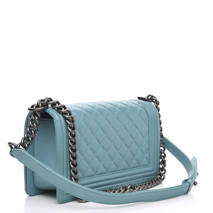 Chanel Lambskin Quilted Medium Boy Flap Turquoise 3 of 13