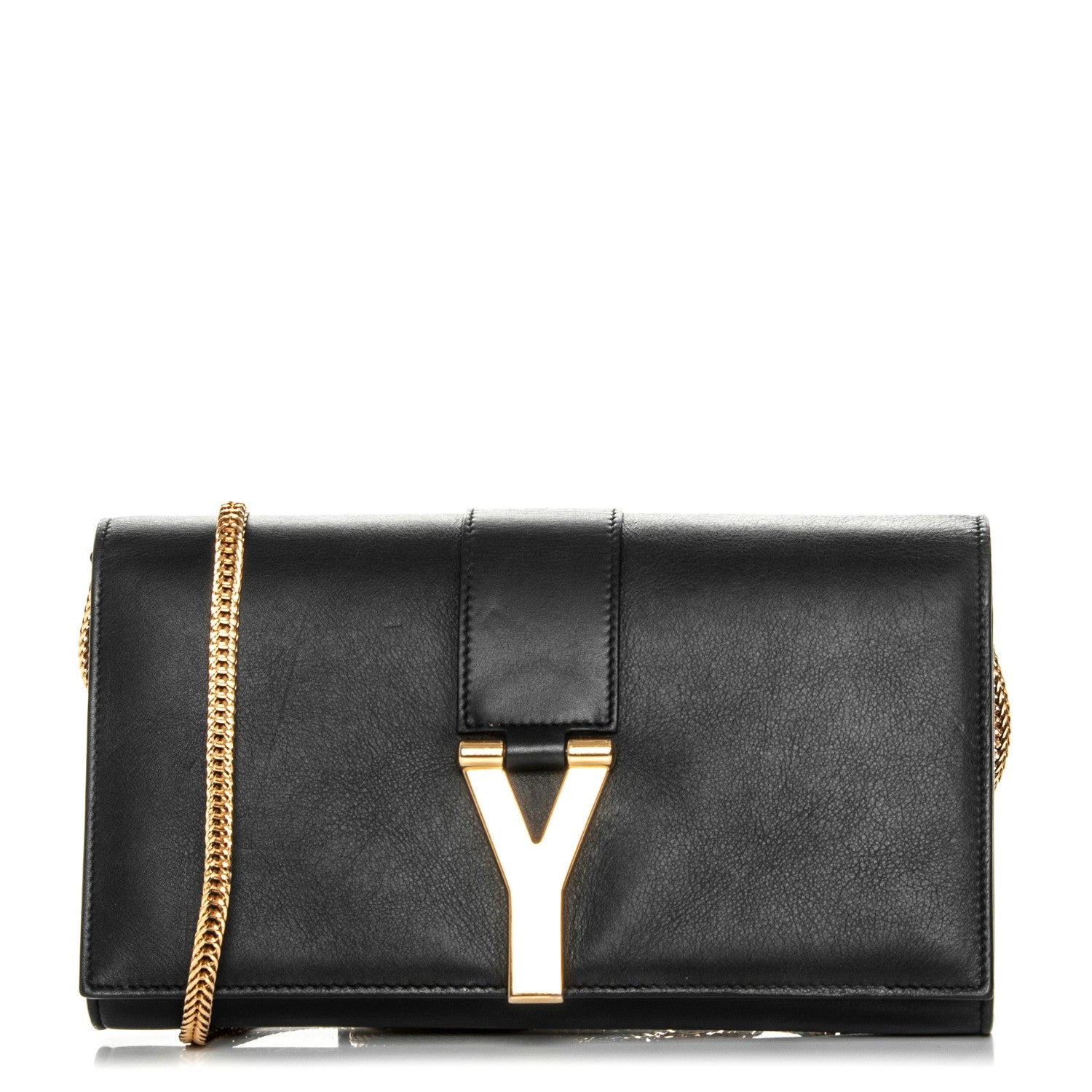 Saint Laurent Calfskin Classic Y Chain Wallet Black 1 of 8