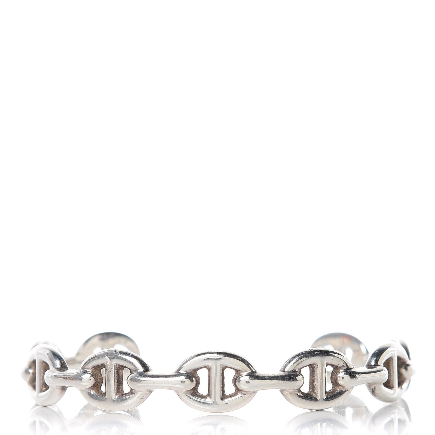 Sterling Silver MM Chaine d'Ancre Enchainee Cuff Bracelet LG