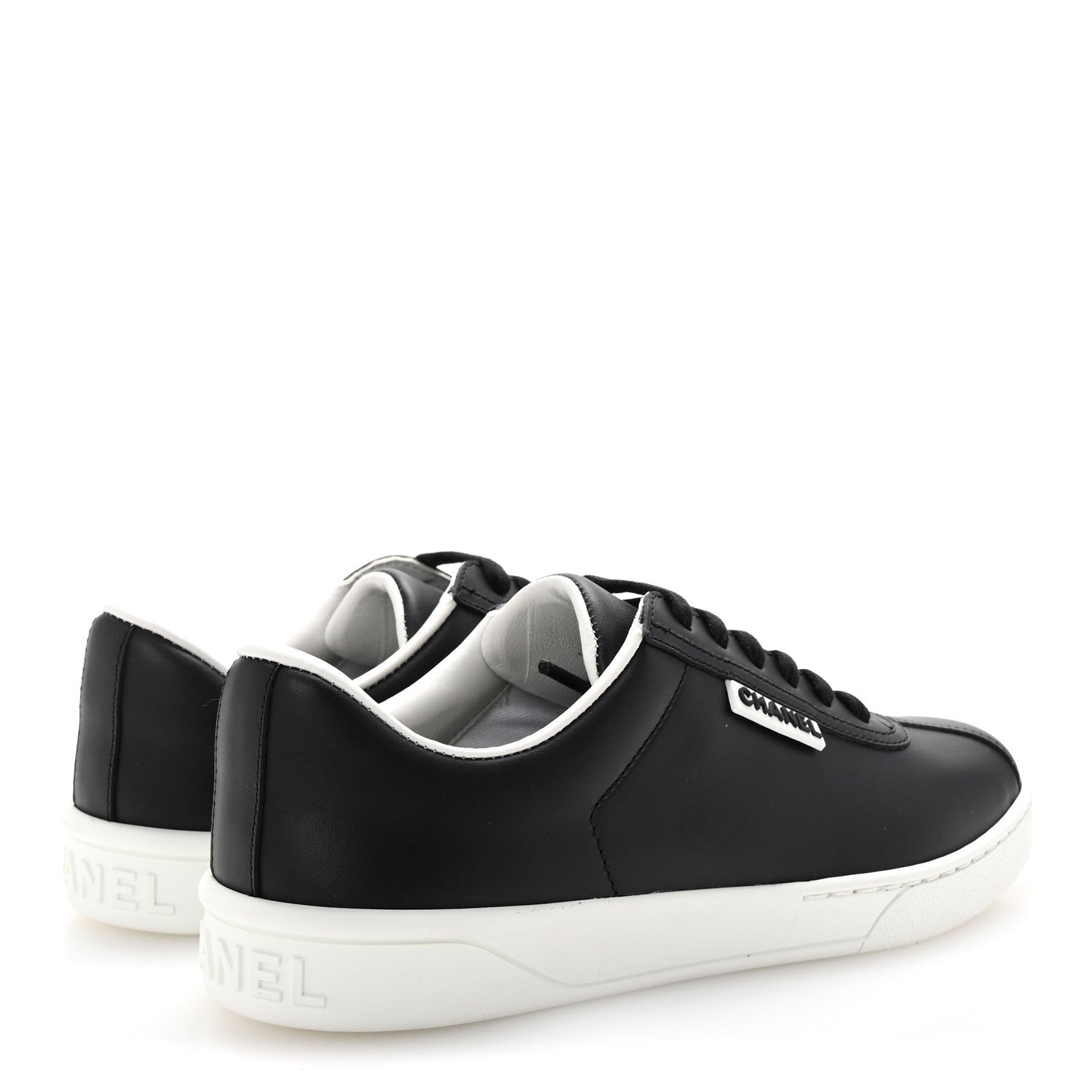 Chanel Calfskin CC Uniform Womens Sneakers 37 Black 5 of 7