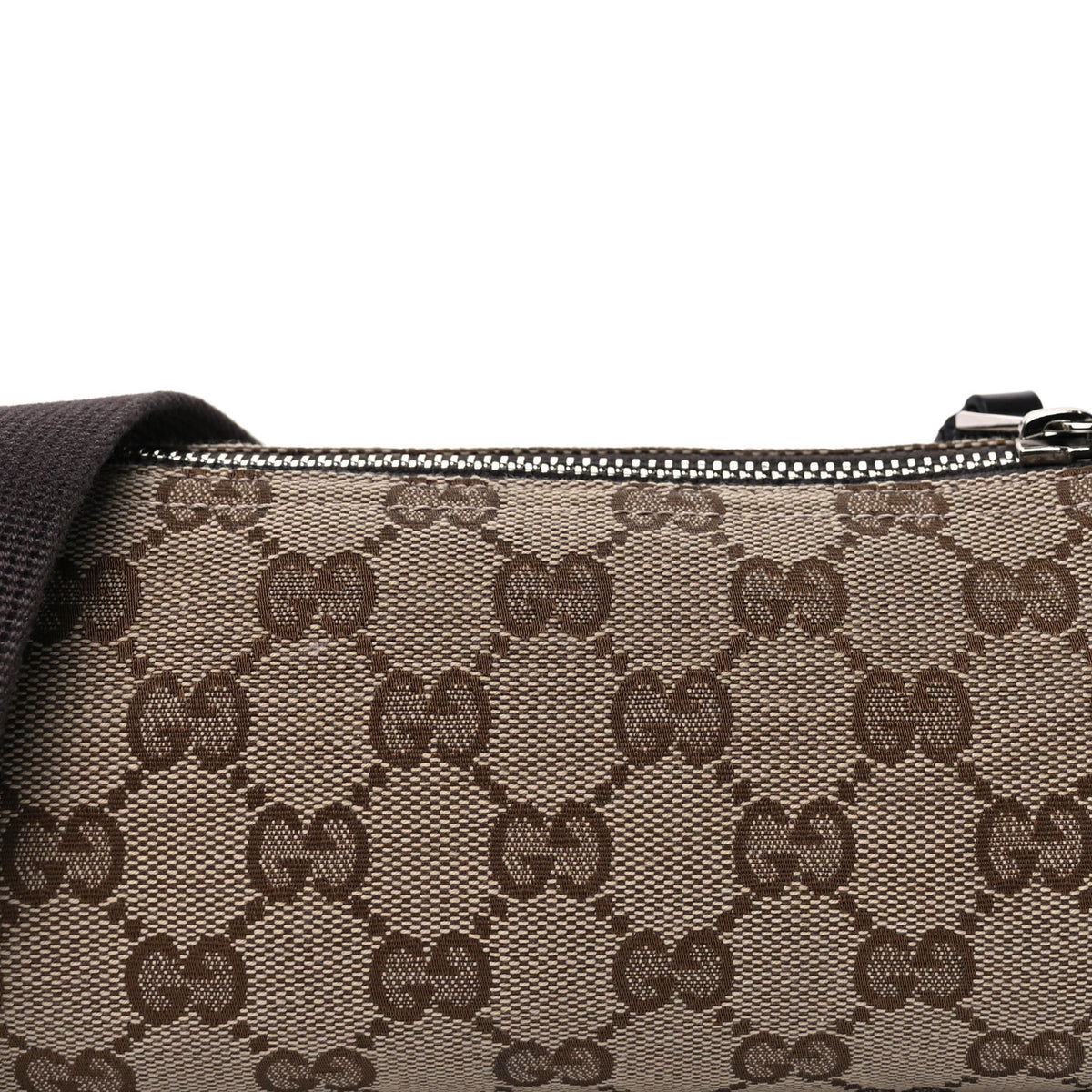 Monogram Textured Dollar Calfskin Barrel Shoulder Bag Beige Ebony