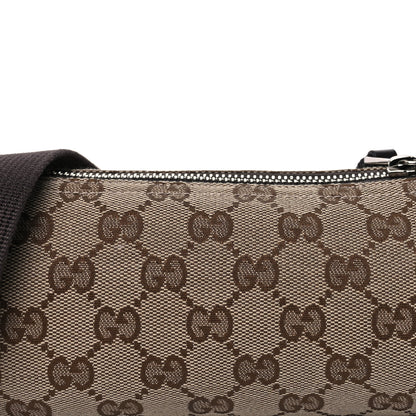 Gucci Monogram Textured Dollar Calfskin Barrel Shoulder Bag Beige Ebony 6 of 8