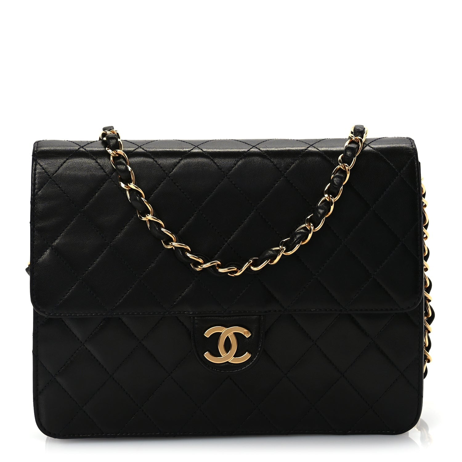 Chanel Lambskin Quilted Small Single Flap Bag Black 2 of 10