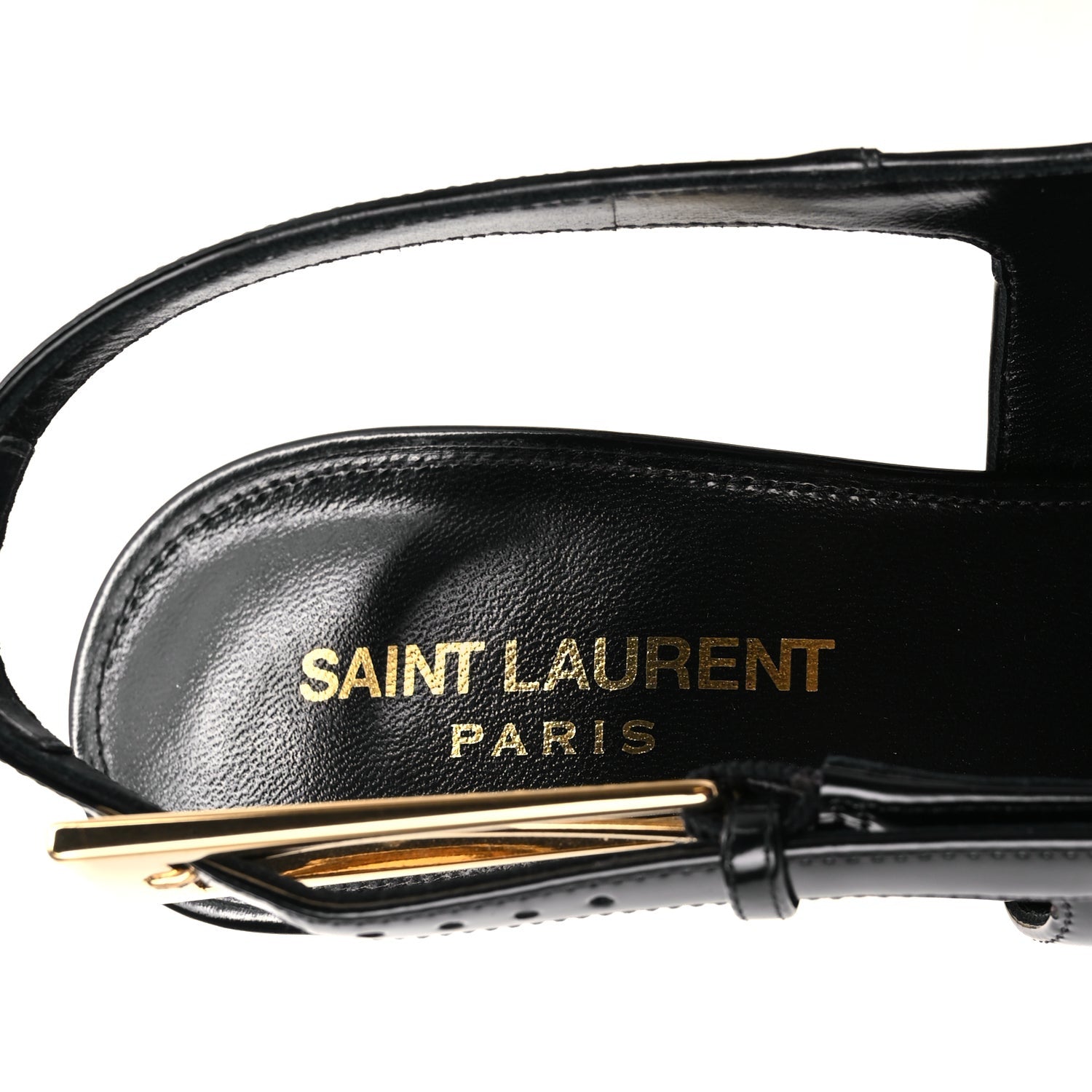 Saint Laurent Vitello Marilyn Lee 75 Slingback Pumps 36 Black 8 of 9