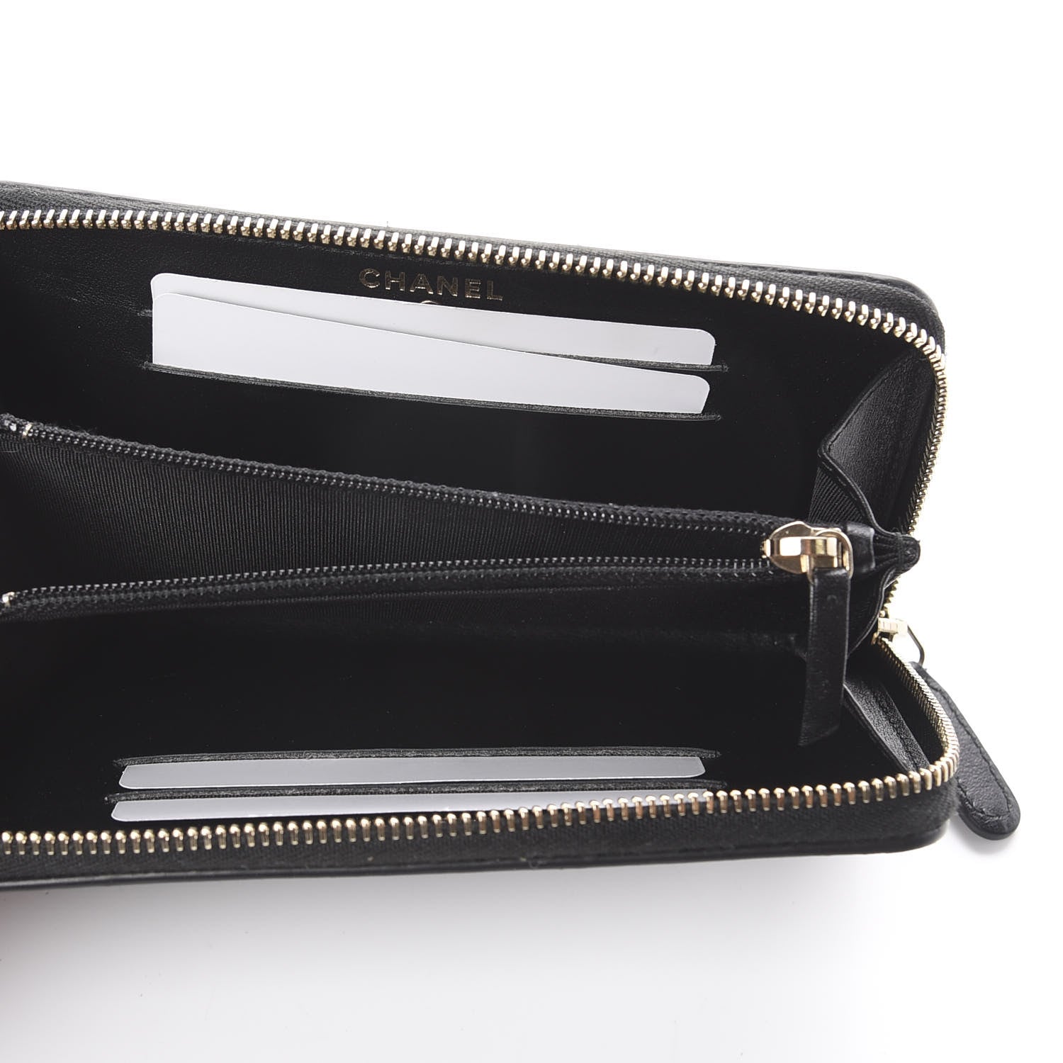 Chanel Caviar Quilted Medium Filigree Zip Around Wallet Black 4 of 7