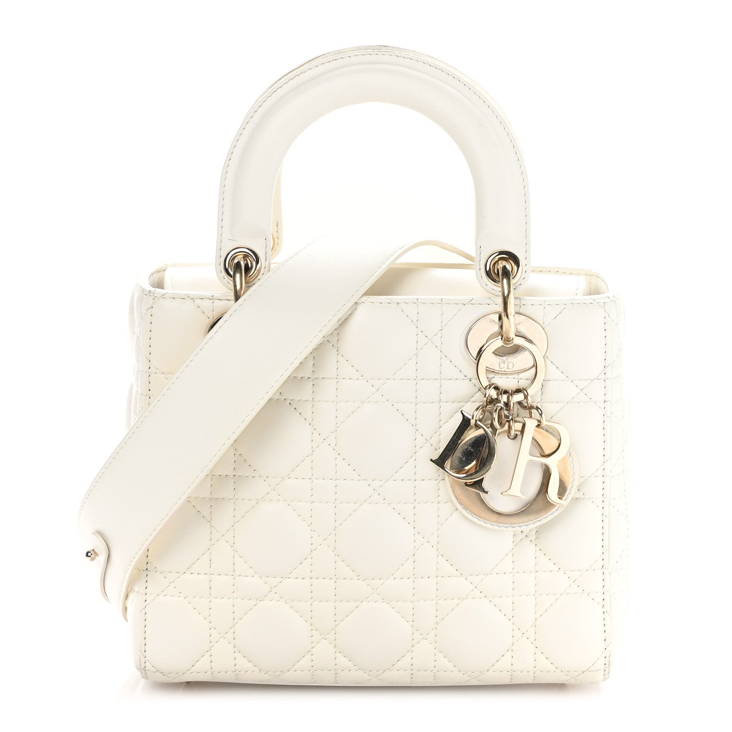Christian Dior Lambskin Cannage Small My ABCDior Lady Dior White 1 of 11