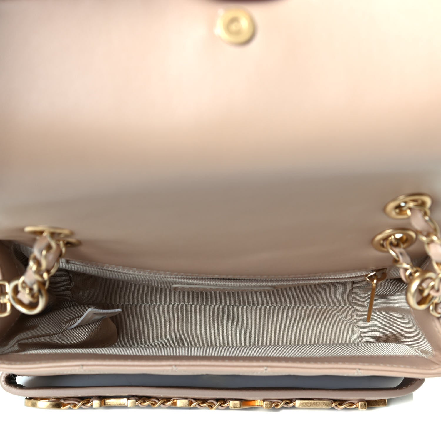Chanel Calfskin Quilted Small Enchained Flap Beige 4 of 7