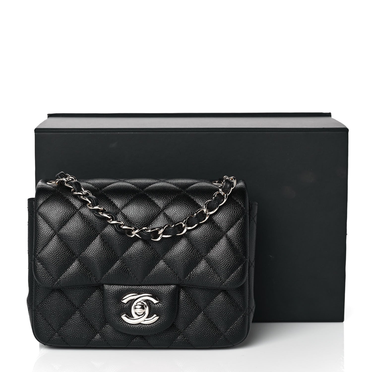 Chanel Caviar Quilted Mini Square Flap Black 10 of 10