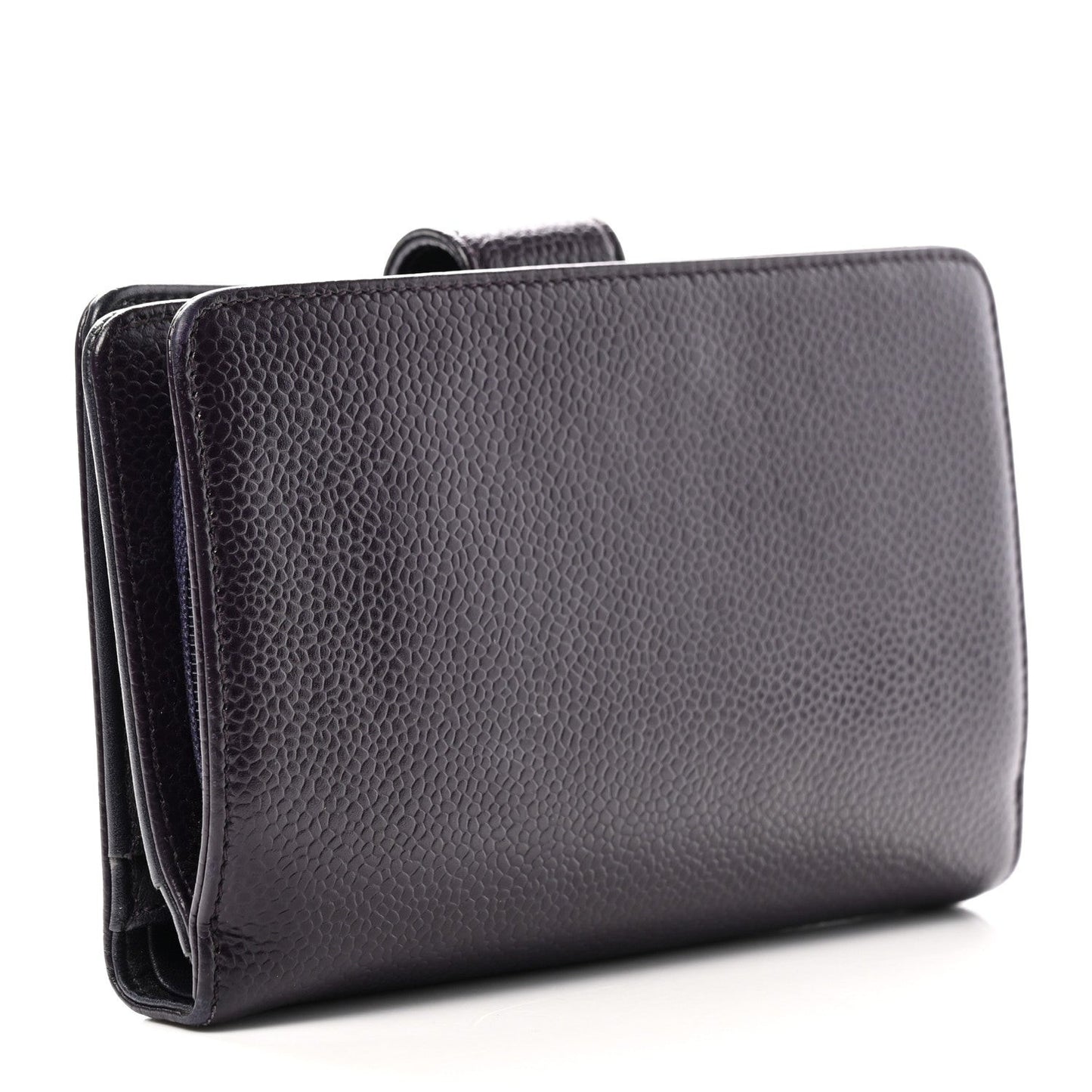 Caviar Timeless CC Zipped Pocket Wallet Dark Purple