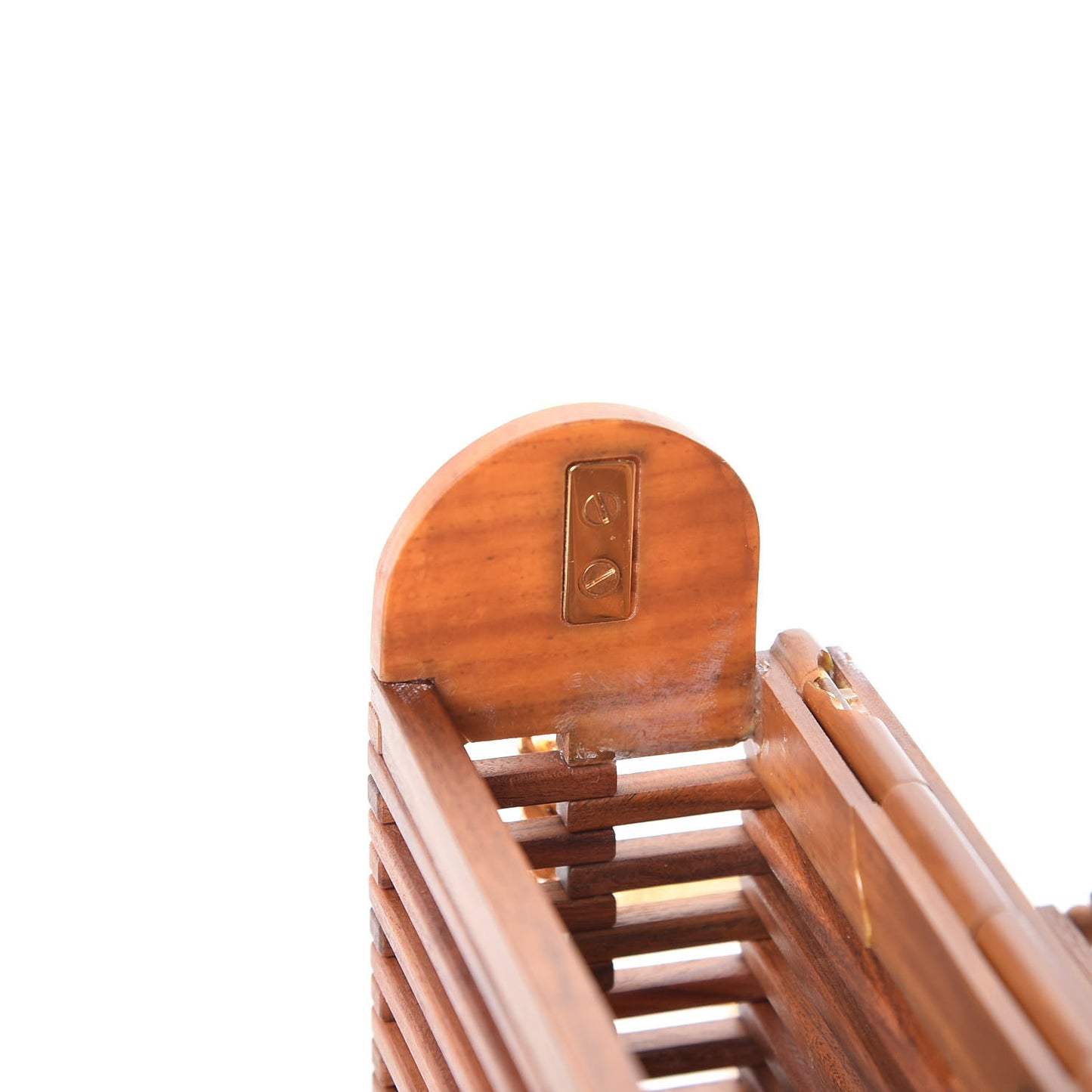 Wood Small Monogram Kate Box Bag Brown