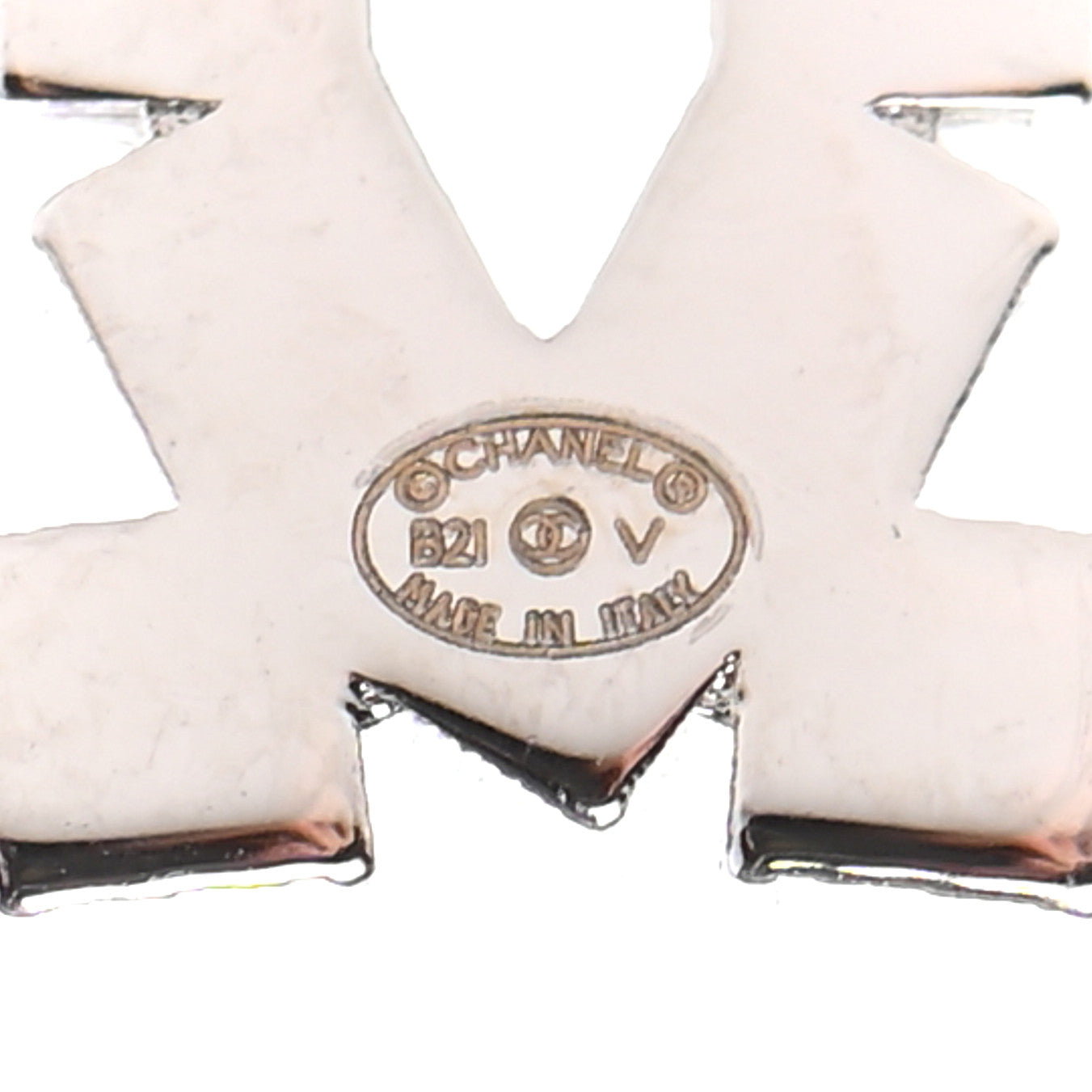 Chanel Crystal CC Earrings Silver 4 of 4