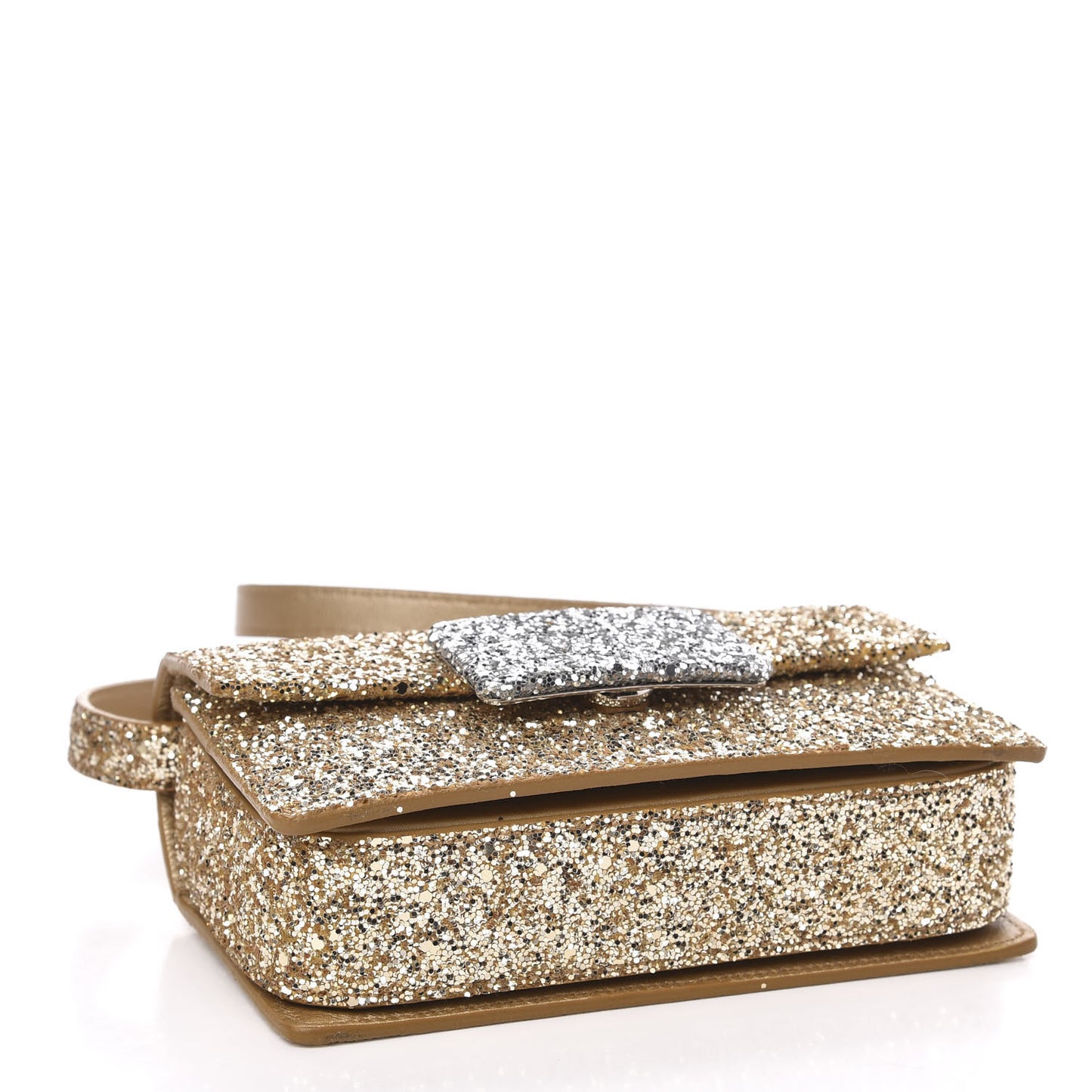 Glitter Small Lulu Bunny Satchel Gold Silver