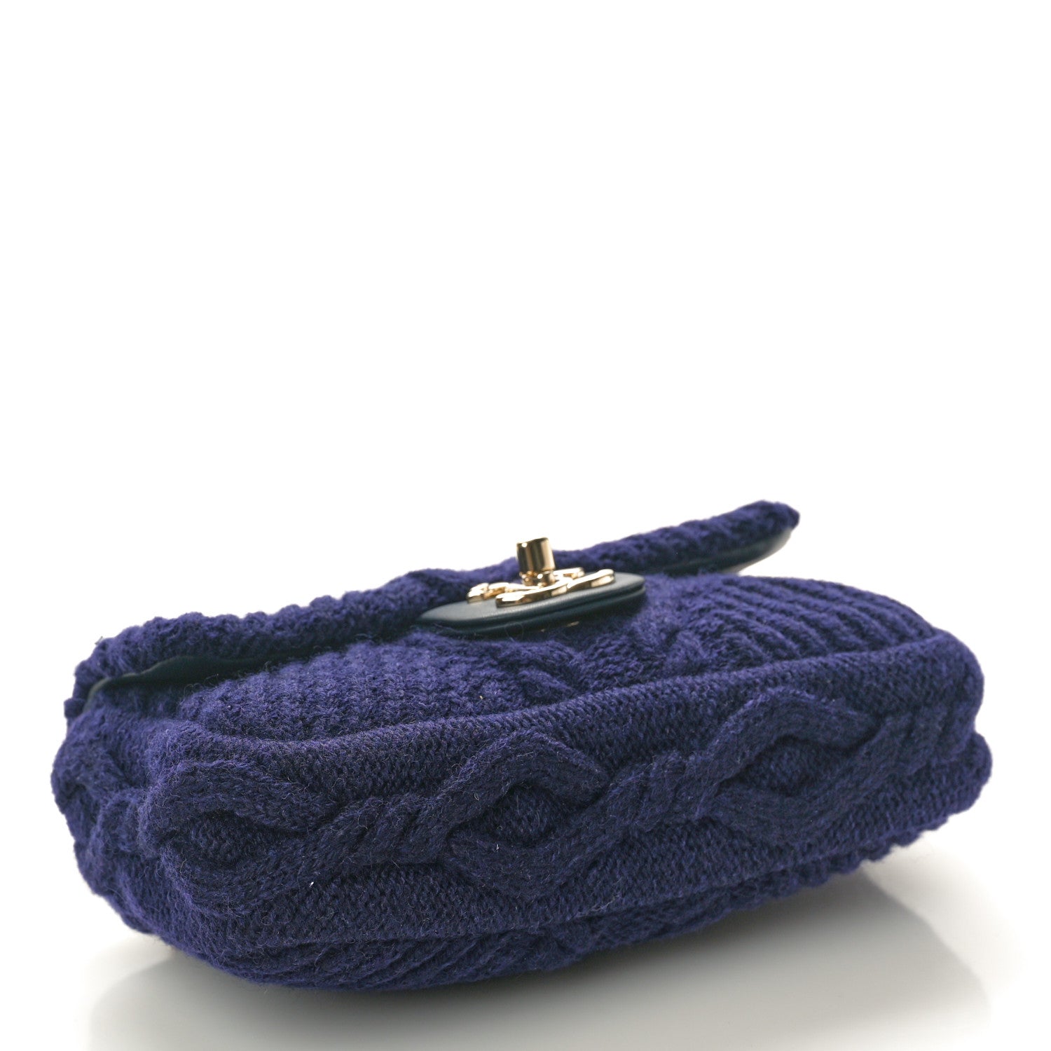 Chanel Cable Knit Mini Paris-Hamburg Flap Navy Blue 4 of 10