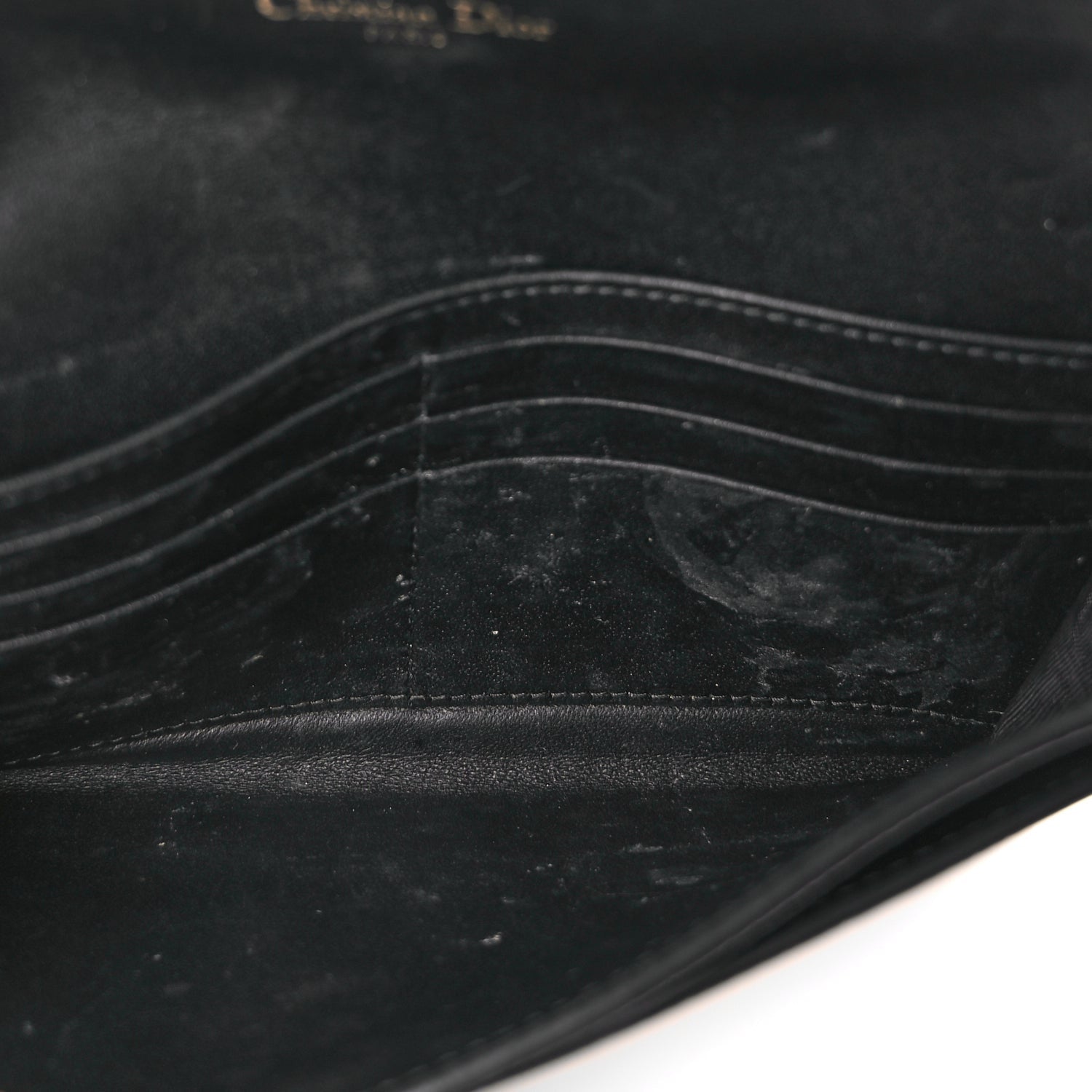 Christian Dior Goatskin Saddle Long Wallet With Chain Black 5 of 10