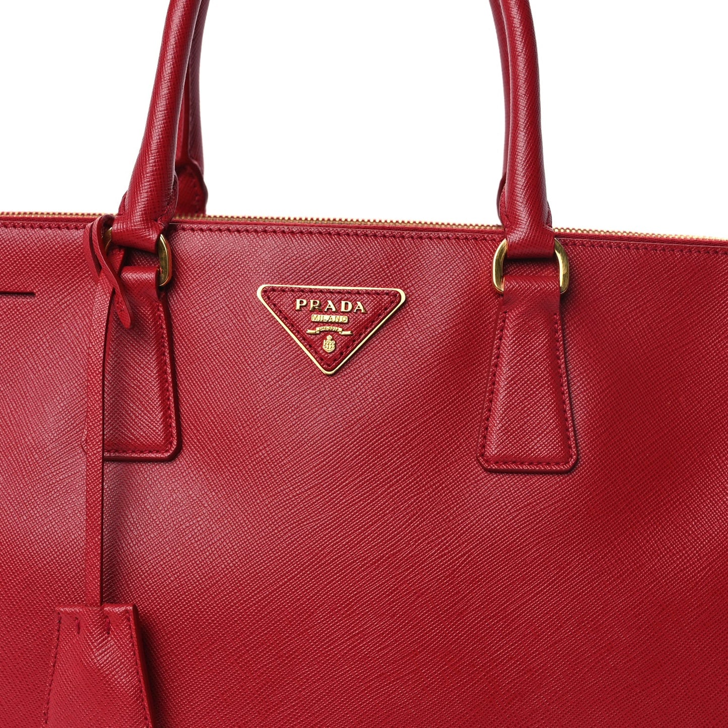 Saffiano Lux Large Galleria Double Zip Tote Fuoco
