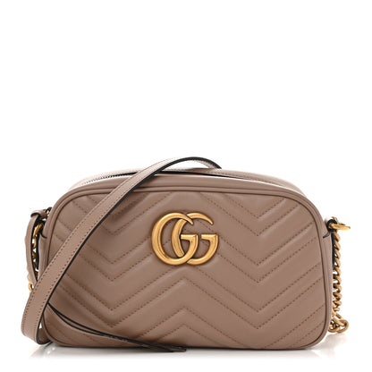 Gucci Calfskin Matelasse Small GG Marmont Chain Shoulder Bag Porcelain Rose 1 of 7