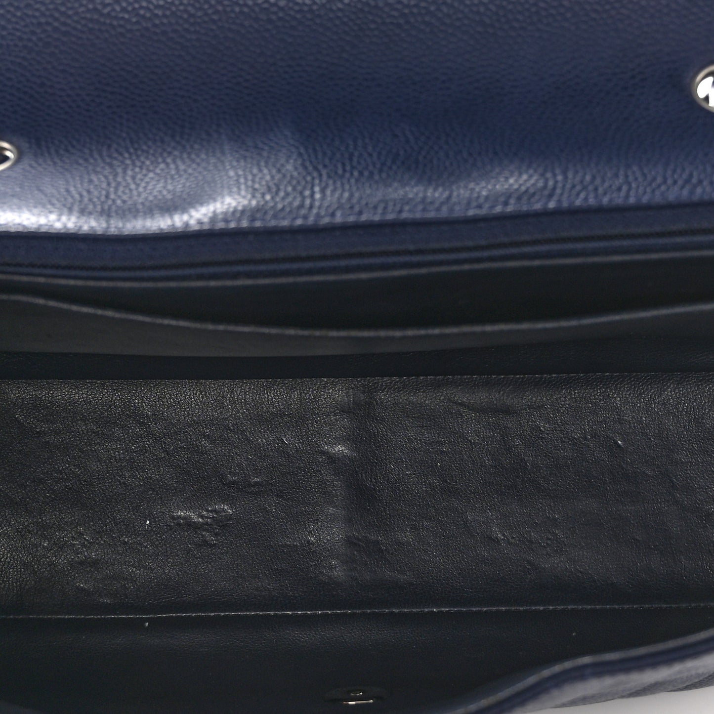 Caviar Quilted Jumbo Single Flap Navy