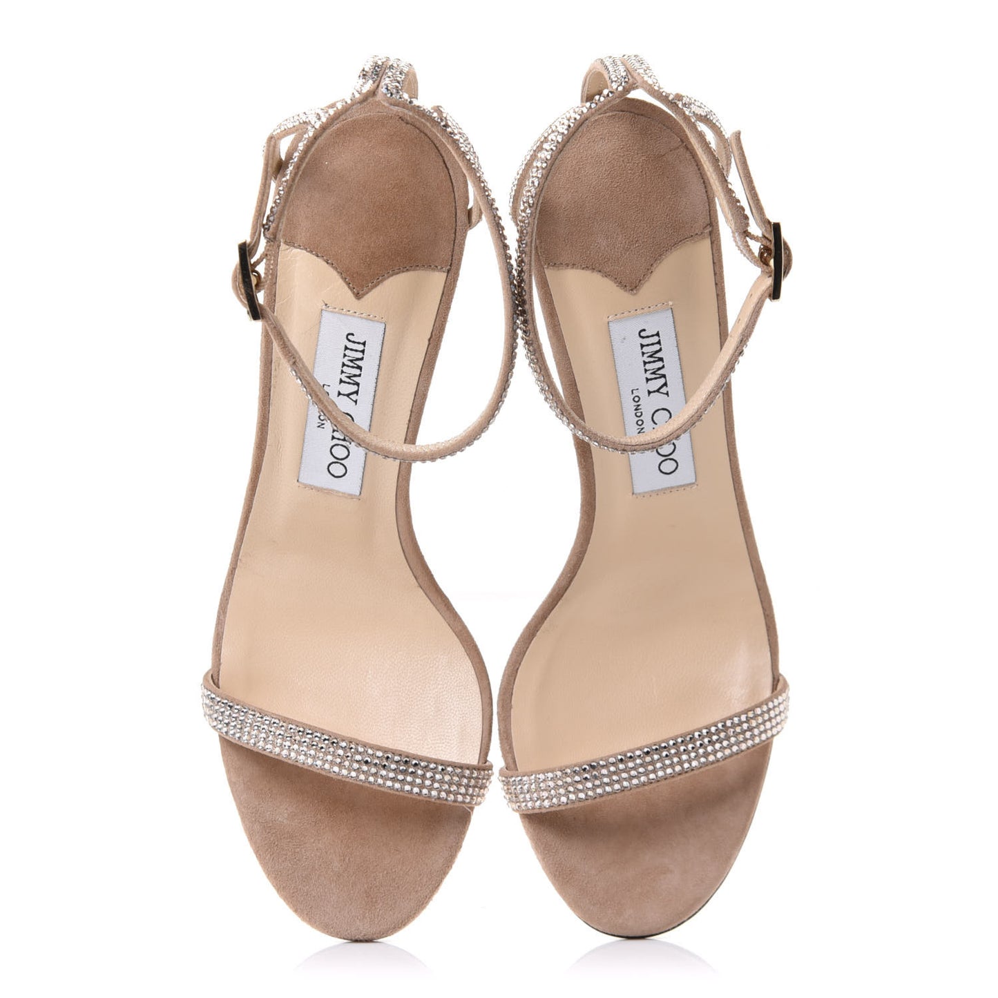 Suede Crystal Daisy 100 Sandal 38 Nude