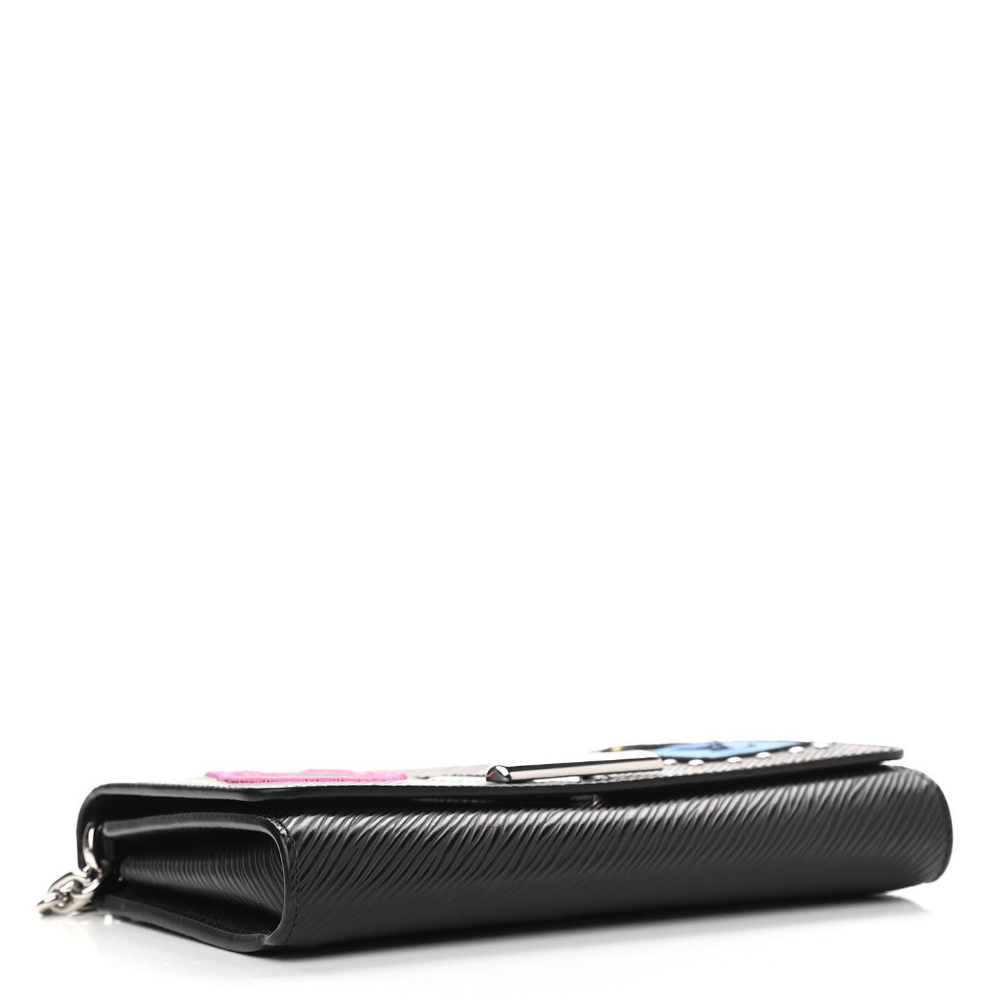 Epi LV Stories Twist Chain Wallet Black