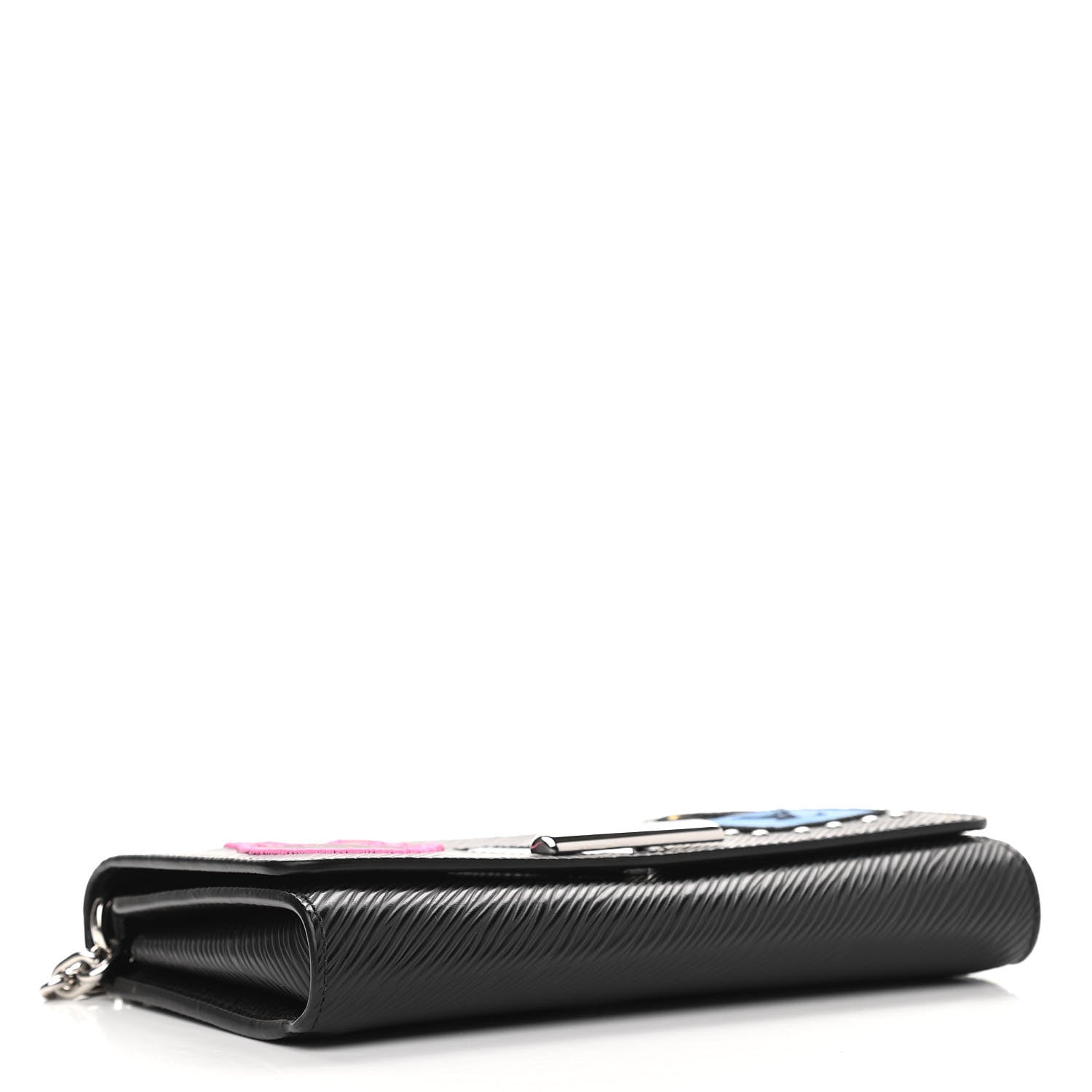 Louis Vuitton Epi LV Stories Twist Chain Wallet Black 4 of 10